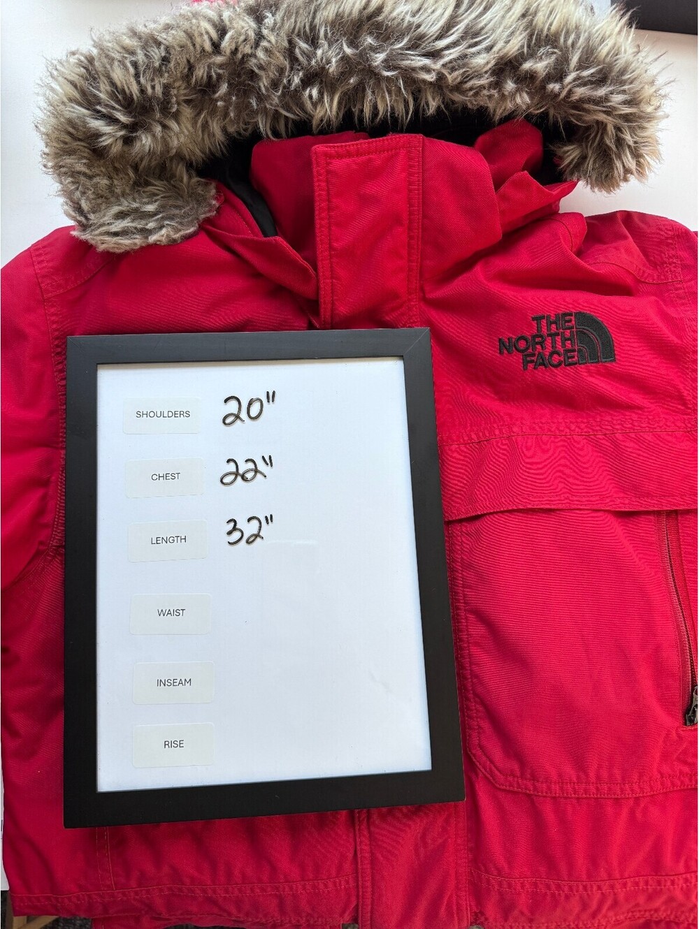 The North Face McMurdo 550 Down HyVent Fur Hood Parka Red Men's Small Gorpcore - Picture 14 of 14